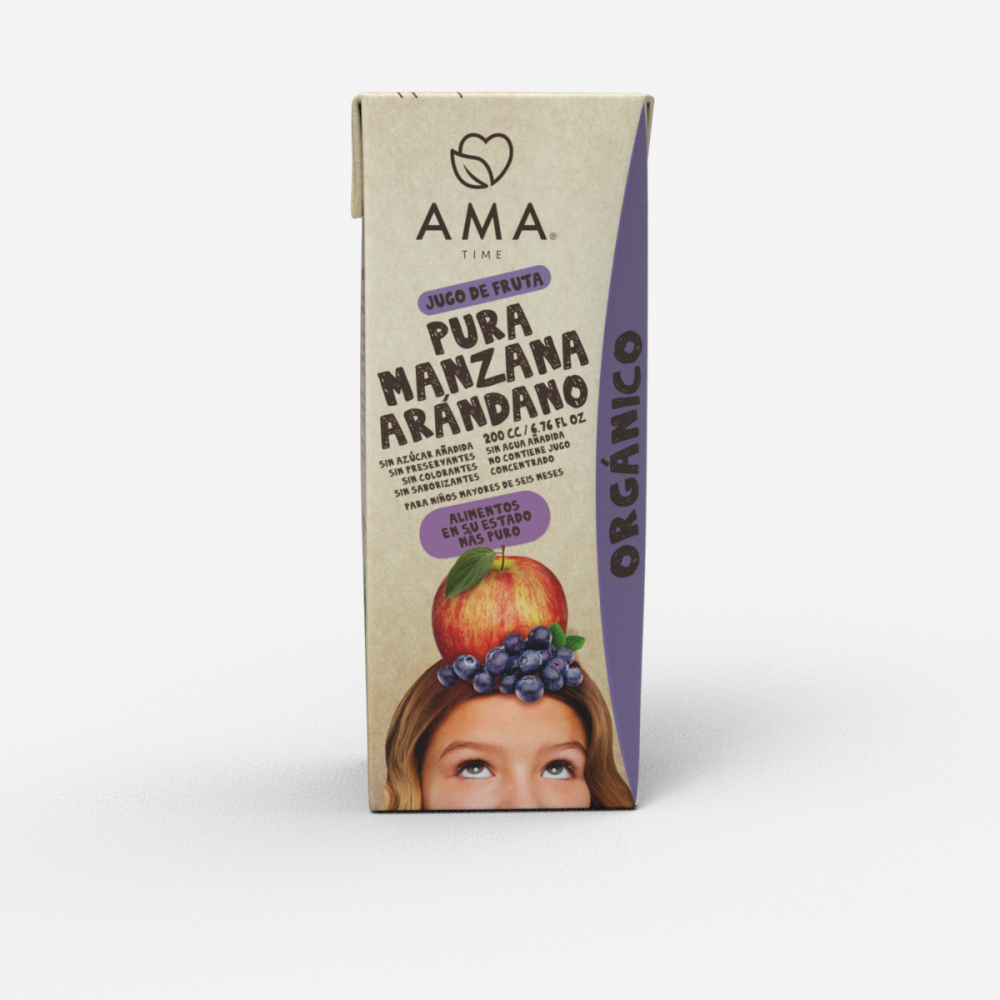 AMA JUGO ORGANICO TETRA Manzana Arándano