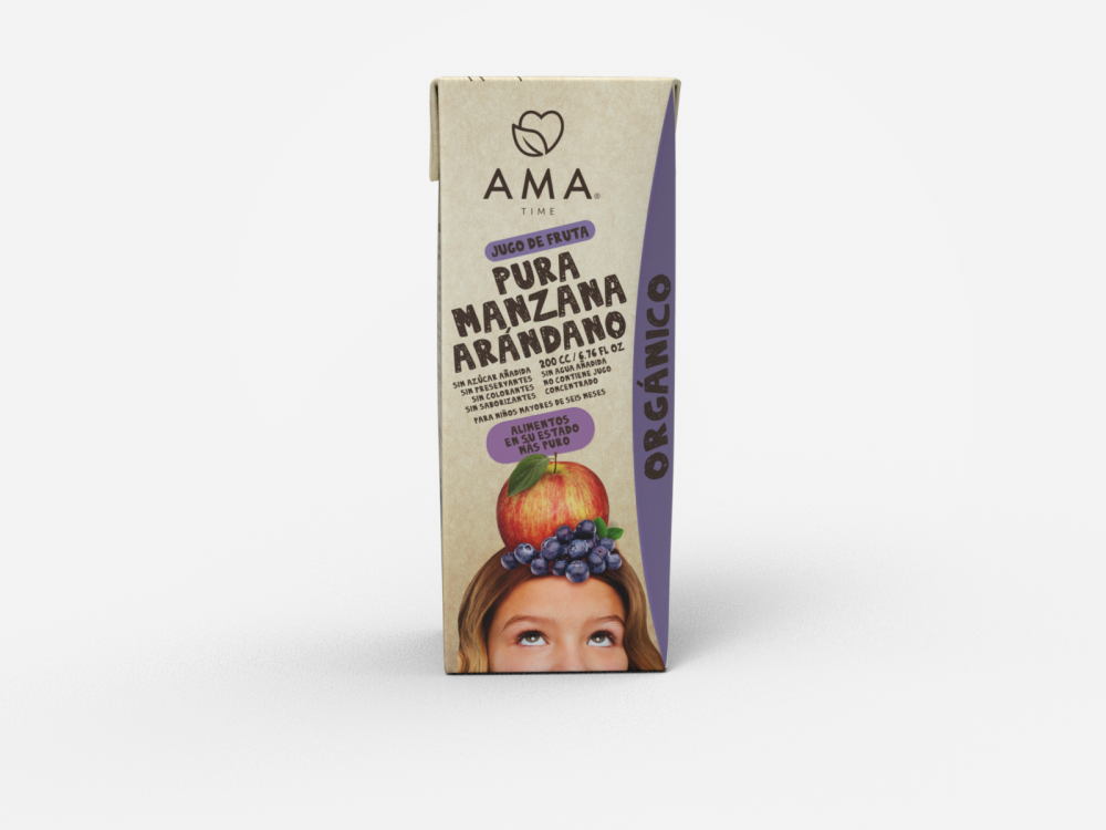 AMA JUGO ORGANICO TETRA Manzana Arándano
