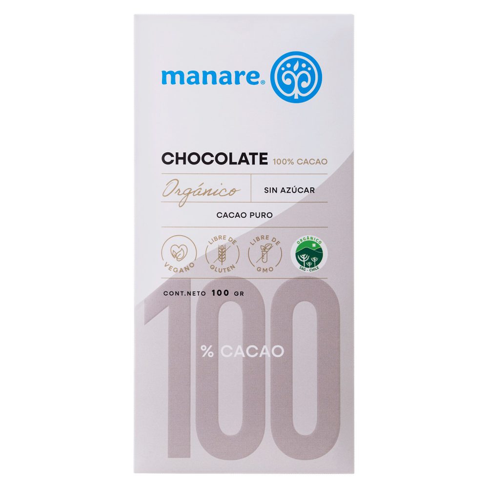 CHOCOLATE  ORGANICO 100 GR DE CACAO 100%