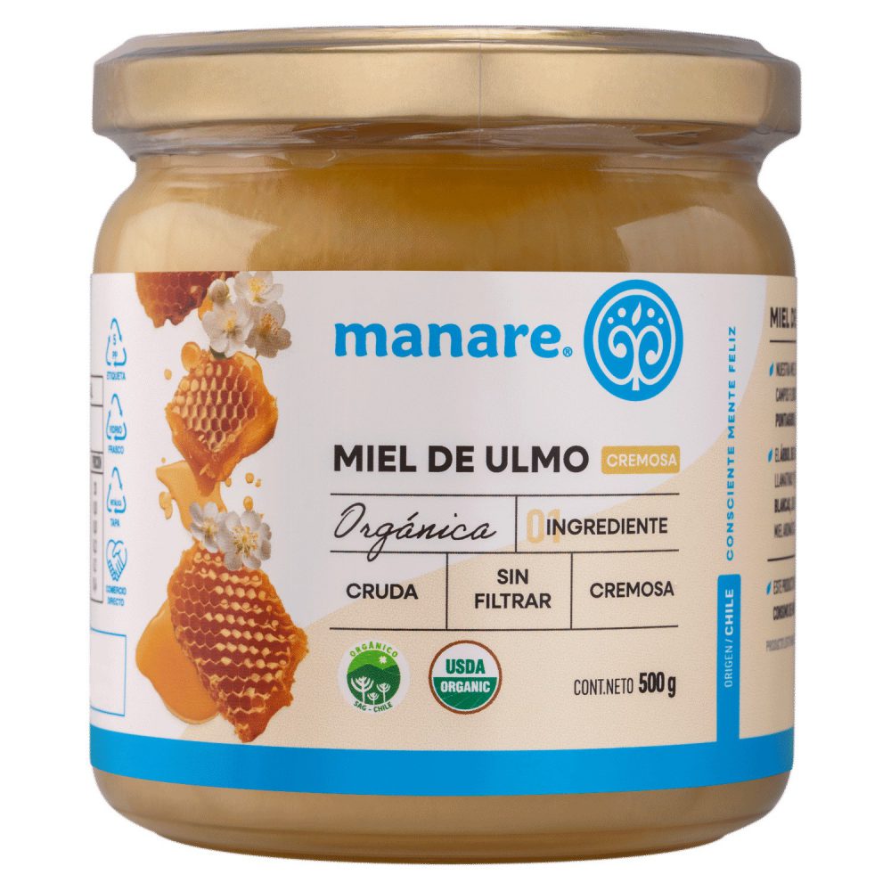 MIEL DE ULMO ORGANICA  MANARE  500 GR