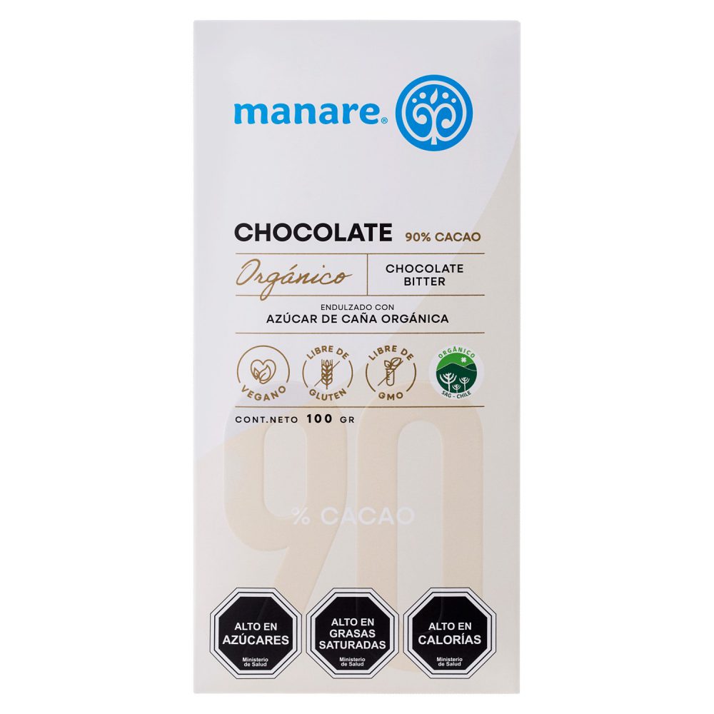 CHOCOLATE  ORGANICO 100 GR DE CACAO 90%