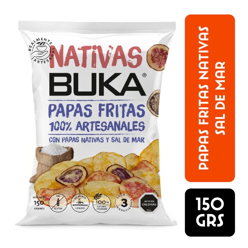 PAPAS FRITAS BUKA 150 GR NATIVAS SAL DE MAR