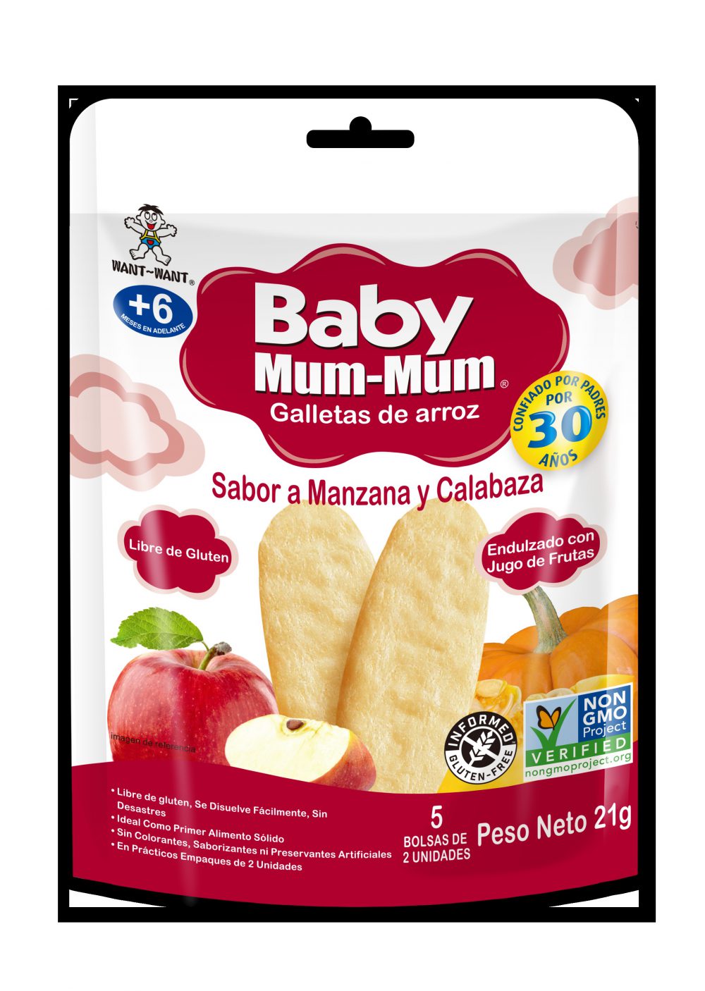 GALLETA BABY MUM MUM 21 GR APPLE&PUMPKIN