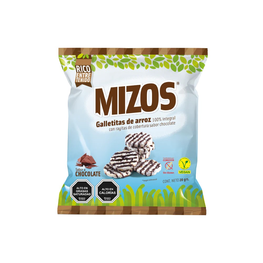 GALLETAS DE ARROZ MIZOS 20 GR CHOCOLATE