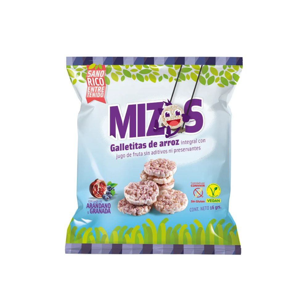 GALLETAS DE ARROZ MIZOS 16 GR ARANDANO