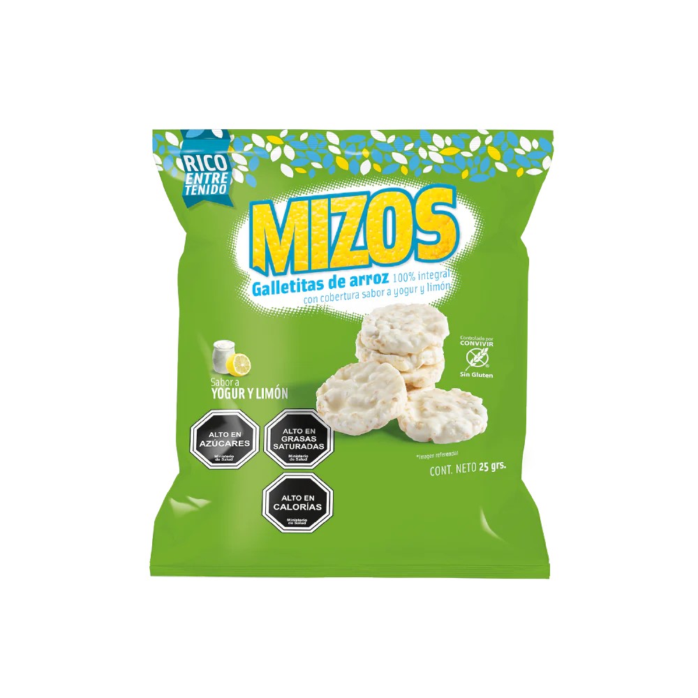 GALLETAS DE ARROZ MIZOS 25 GR YOGURT LIMÓN