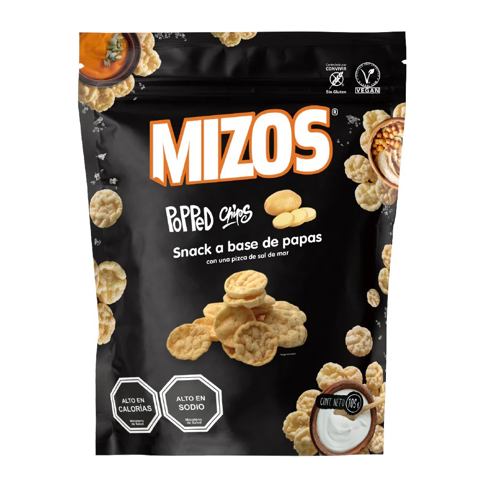 POPPED CHIPS  DE PAPA SAL DE MAR  105 GR