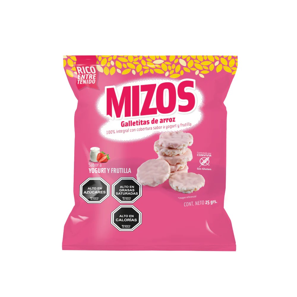 GALLETAS DE ARROZ MIZOS 25 GR YOUGHURT FRUTILLA