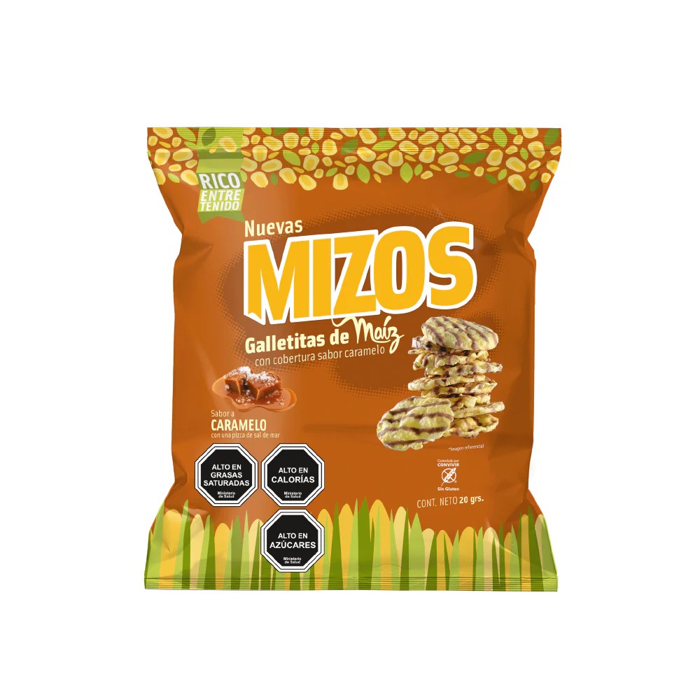 GALLETA MAIZ MIZOS 20 GR CARAMELO