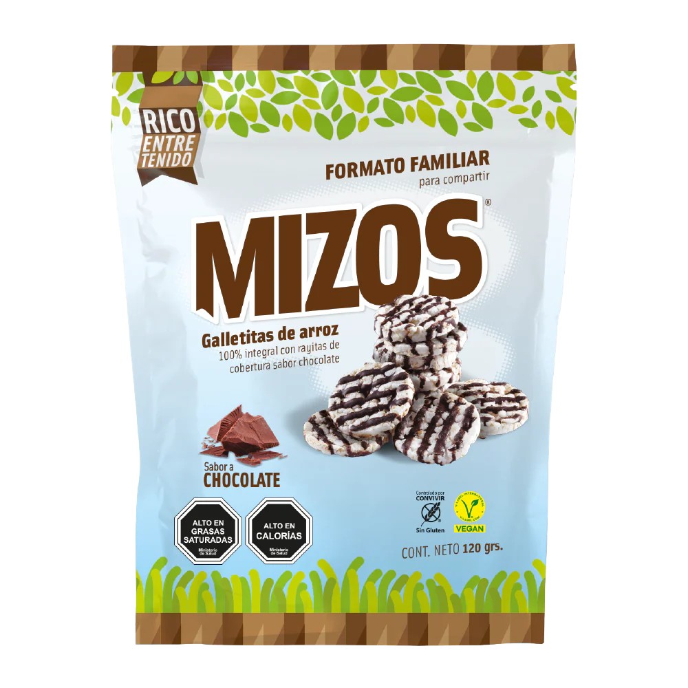 GALLETAS DE ARROZ MIZOS 120 GR CHOCOLATE FAM