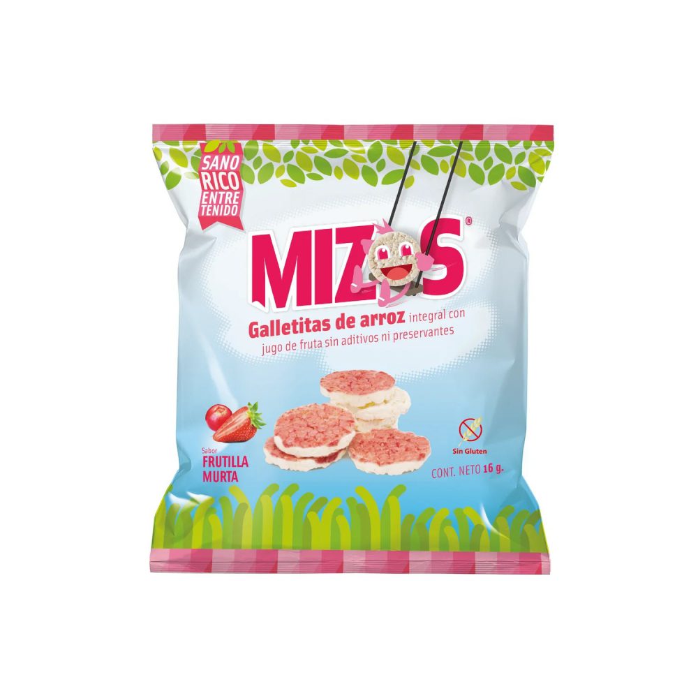 GALLETAS DE ARROZ MIZOS 16 GR FRUTILLA MURTA